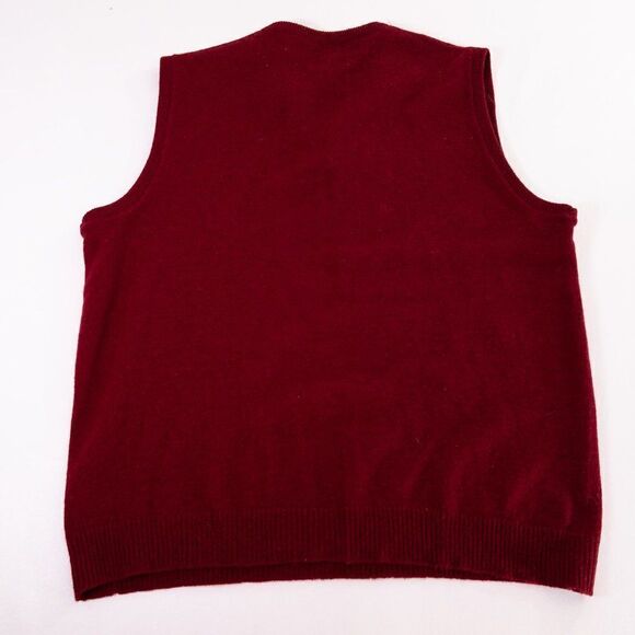 Vintage Puritan Sweater Mens XL Lambswool Red VNeck Sleeveless Vest Made in USA - Picture 3 of 7